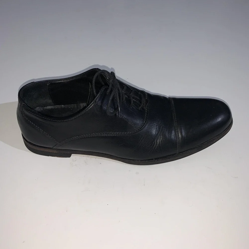 Cole Haan Shoes Mens Size 9.5 Black Oxford Cap Toe Leather Dress Lace Up C08750